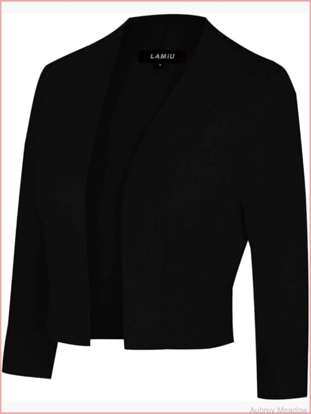 Women's Shrug Bolero 3/4 Sleeve Cropped Cardigan Open Front Lightweight Knit